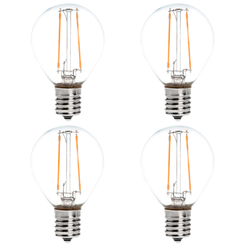 S11 E17 Intermediate Base 2W LED Vintage Antique Filament Light Bulb, 25W Equivalent, 4-Pack, AC100-130V or 220-240V